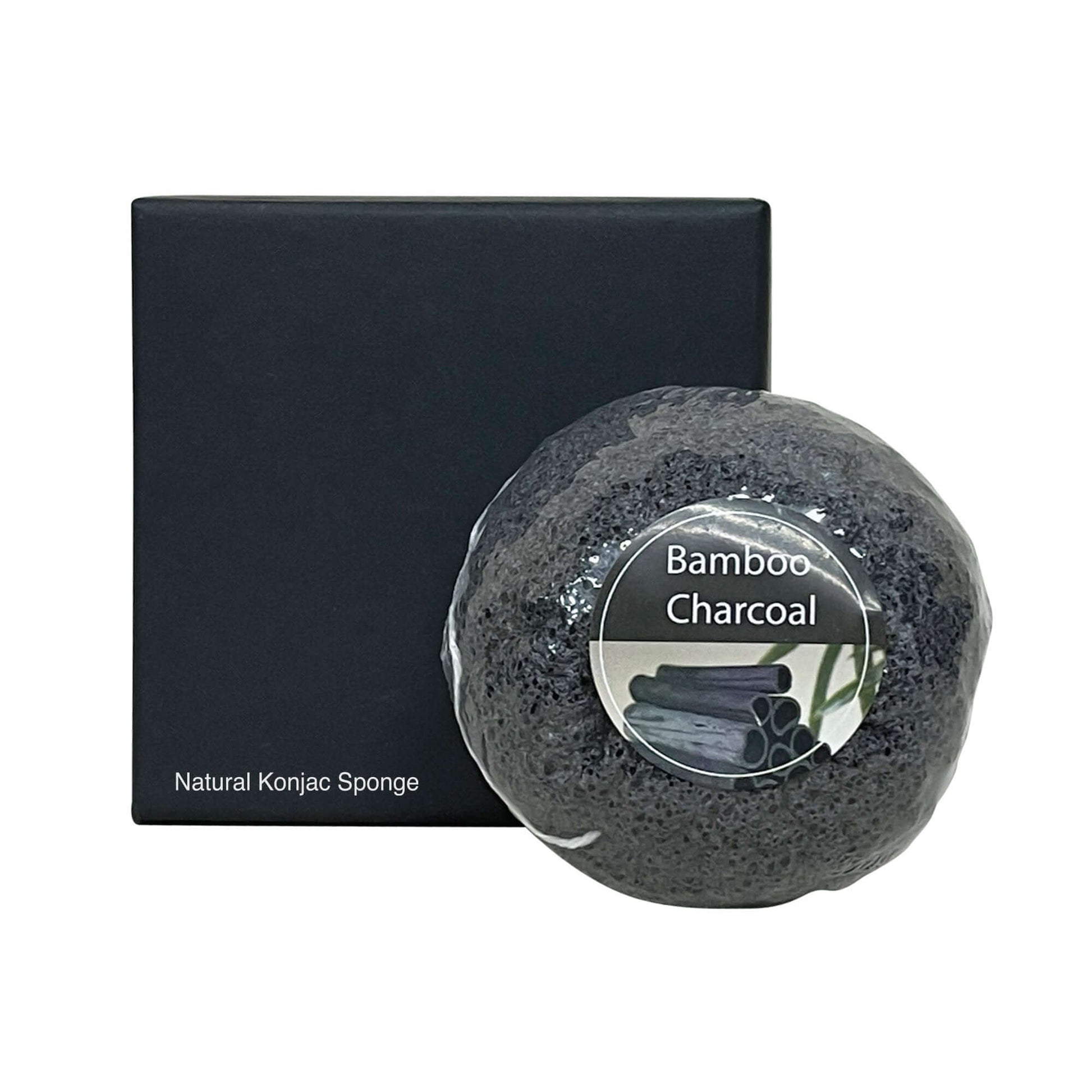 Miyabi Corazon Natural Konjac Sponge with bamboo charcoal for exfoliating and vegan skincare routines.